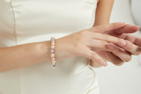 6.0-7.0mm Multicolor Freshwater Pearl Strand Bracelet - Color Grace